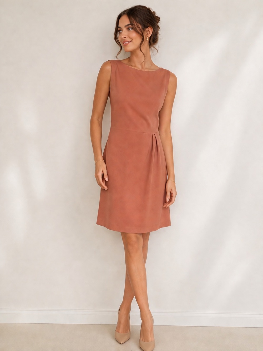 Reiss‎ Sleeveless Mini Dress in Terracotta Sz. 4